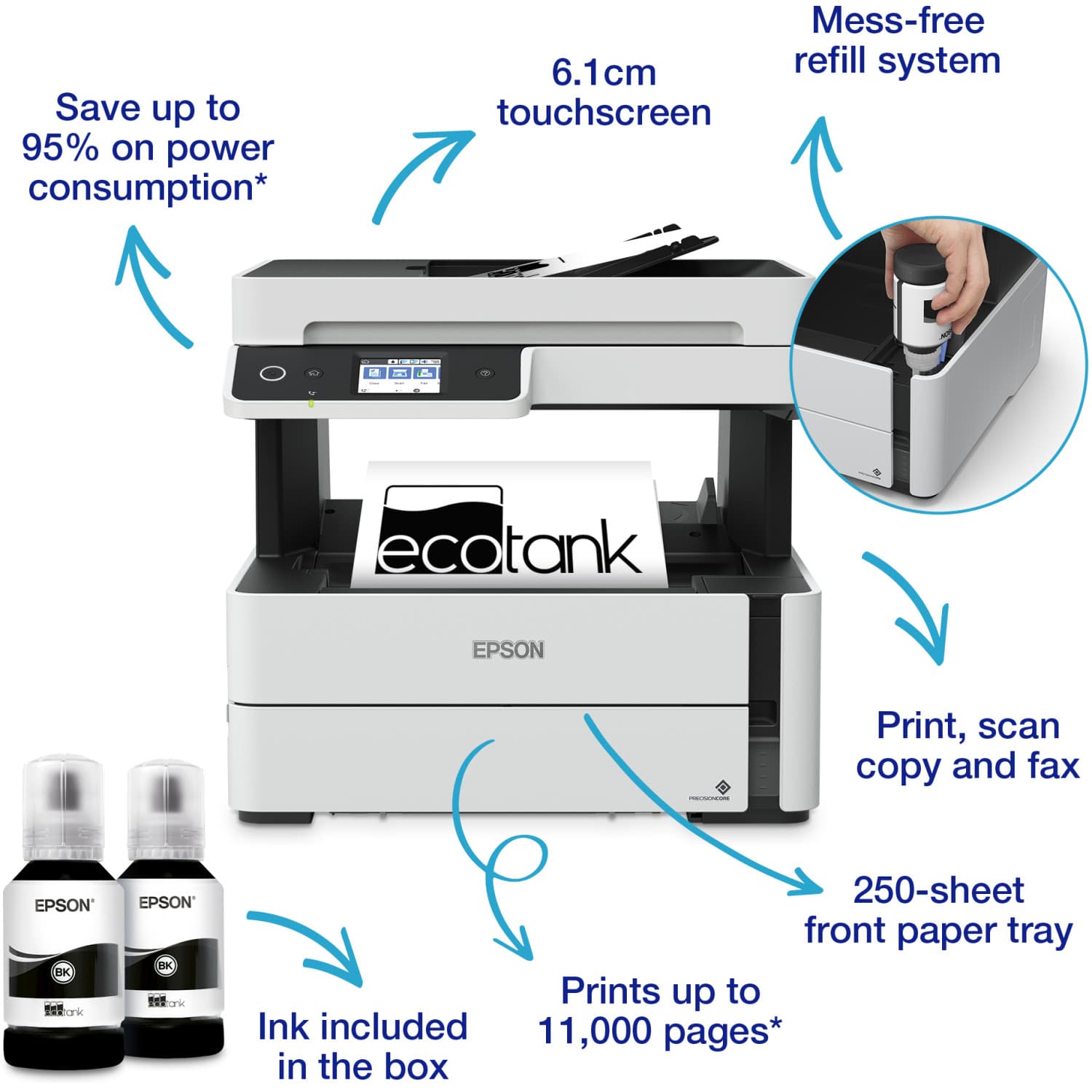 Epson M3170 Monochrome 3-in-1 EcoTank Printer — image 2