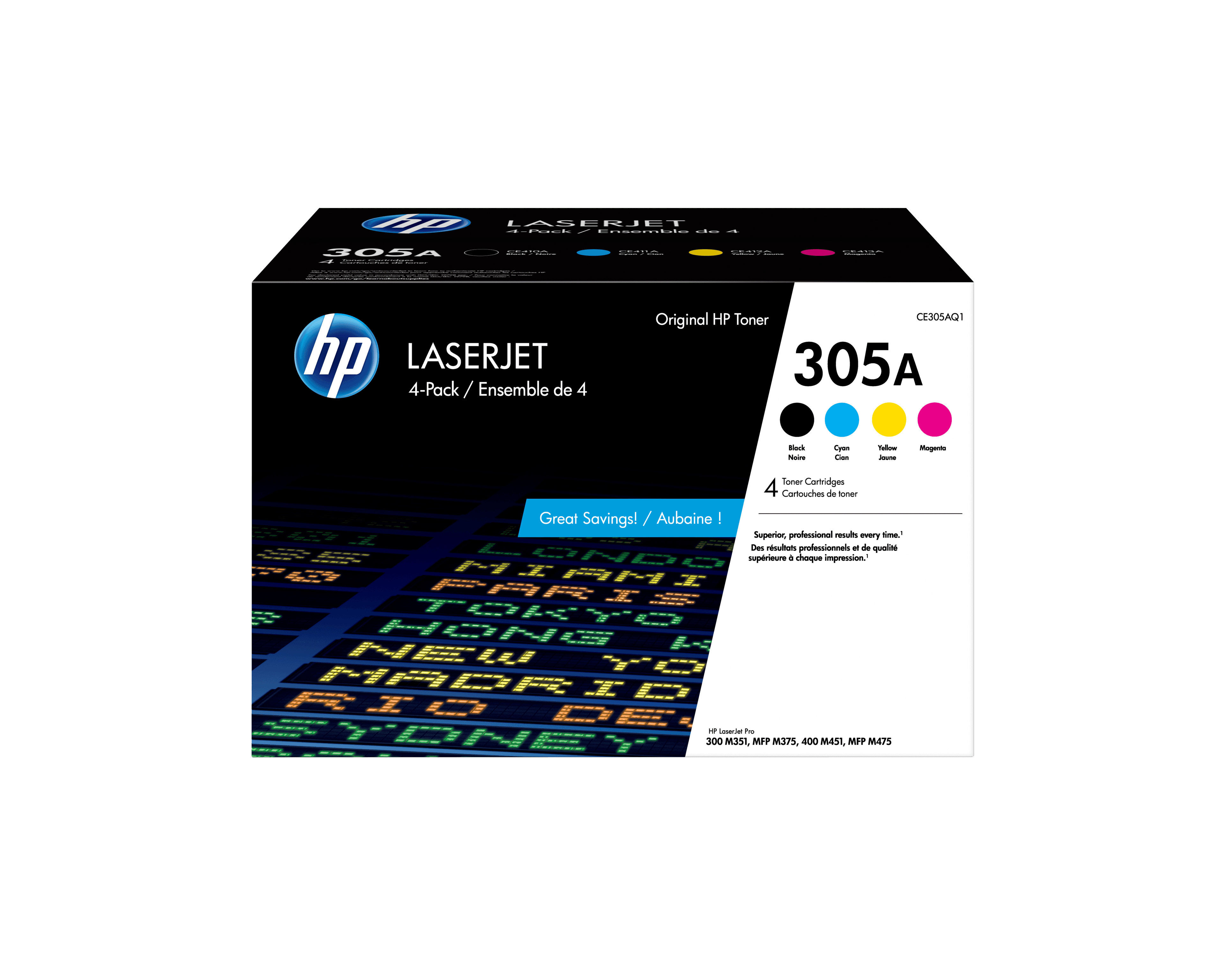 HP 305A Toner Cartridges (Black, Cyan, Magenta, Yellow) — image 1