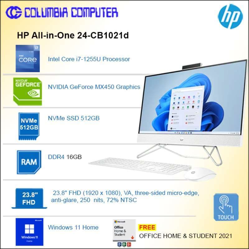 HP All-in-One Core i7 16GB 512GB 24\" White Non-Touch — image 1