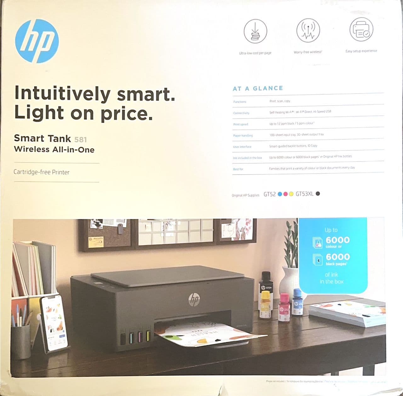 HP Smart Tank 581 A4 Colour Wi-Fi All-in-One Ink Tank Printer — image 2