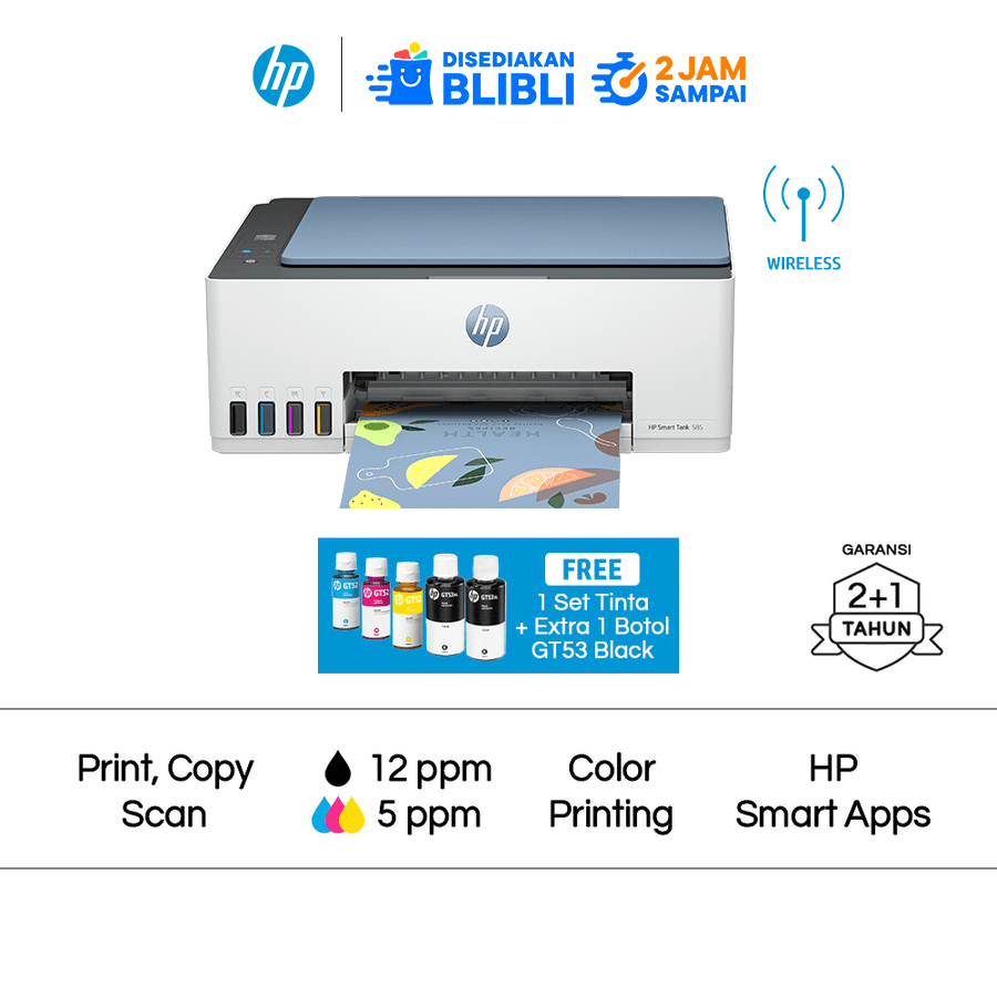 HP Smart Tank 585 A4 Colour Wi-Fi All-in-One Ink Tank Printer — image 2