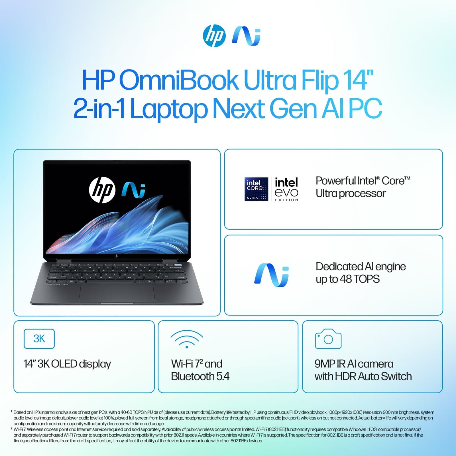 HP OmniBook Ultra Flip Core Ultra 7 32GB 1TB SSD + Stylus Pen 14" — image 1