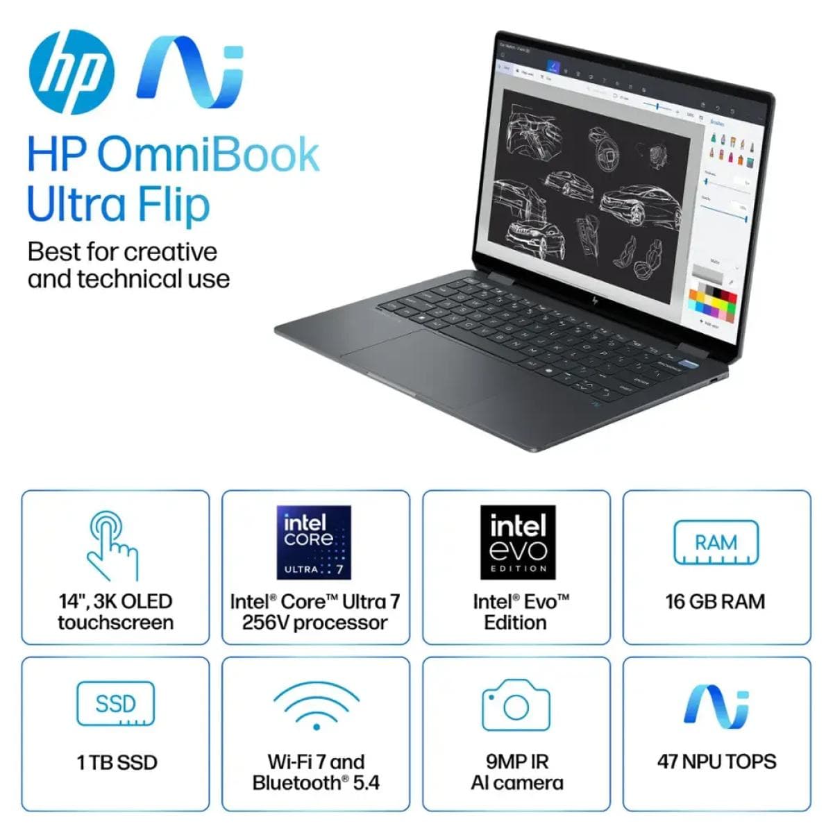 HP OmniBook Ultra Flip Core Ultra 7 32GB 2TB SSD + Stylus Pen 14" — image 2