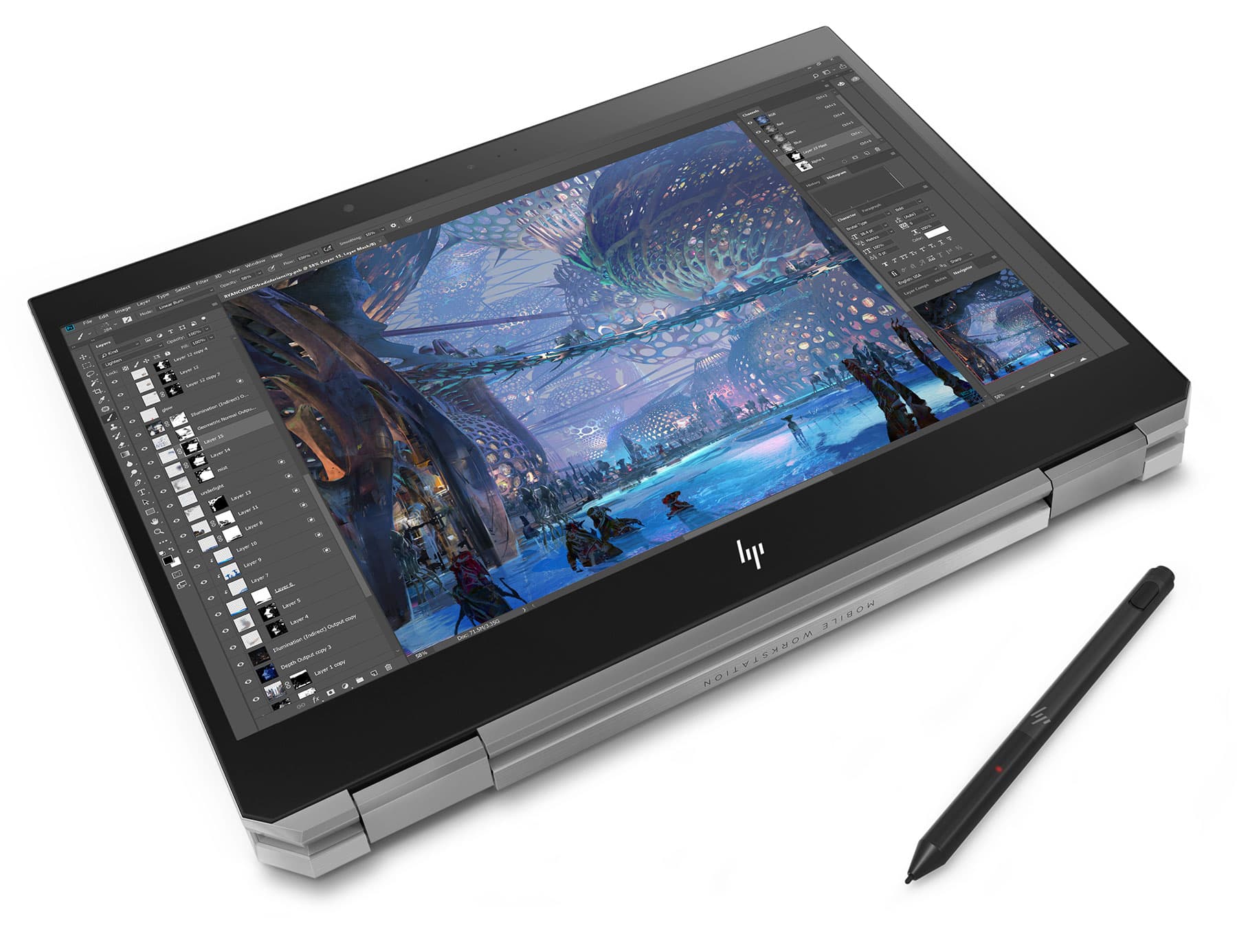 HP ZBook Studio x360 G5 Core i9 9th Generation 16GB RAM 256GB SSD Touchscreen Nvidia Quadro P2000 4GB Mobile Workstation, Ex-UK — image 2