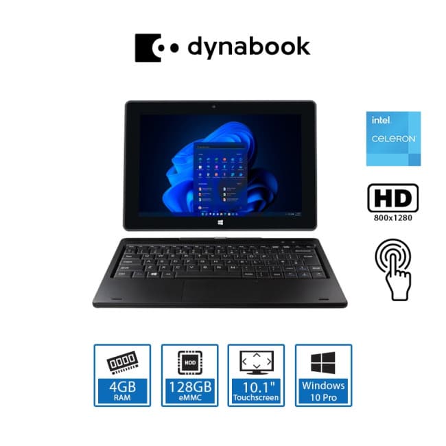 Toshiba Dynabook Detachable Laptop Intel Celeron 4GB RAM 64GB Storage — image 2