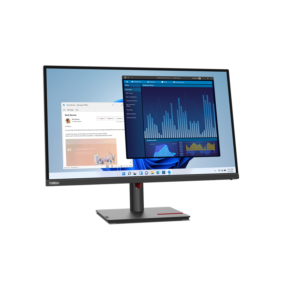Lenovo ThinkVision T27p-30 27-Inch 4K Monitor with USB-C to USB-C, 60Hz